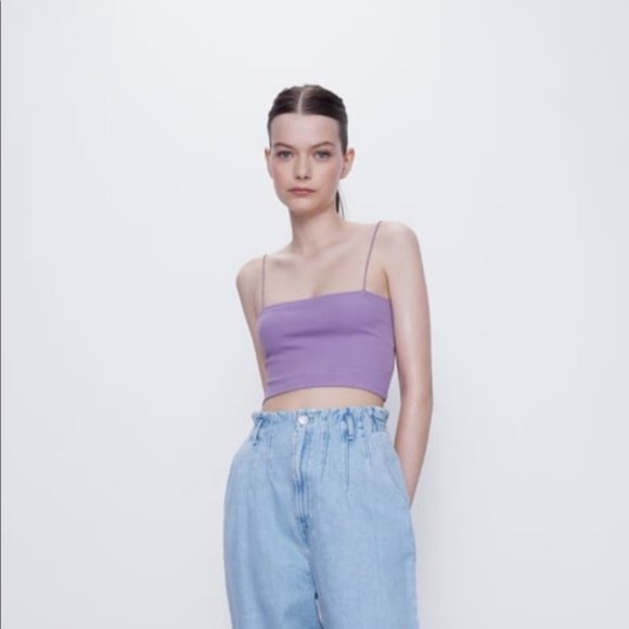 Zara Tops - Zara Ribbed Bandeaux Top Lavender